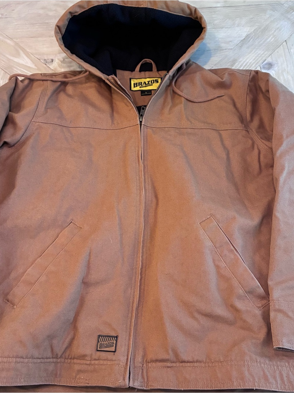 Men's Brown Hooded Work Jacket